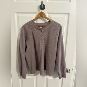 OLD NAVY Brown Waffle Knit Henley Sweater Size XL